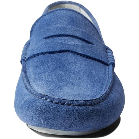 TO BOOT NEW YORK Men's Idris Penny Loafer Drivers in Denim Blue Suede Size 9.5 M - Picture 5 of 6